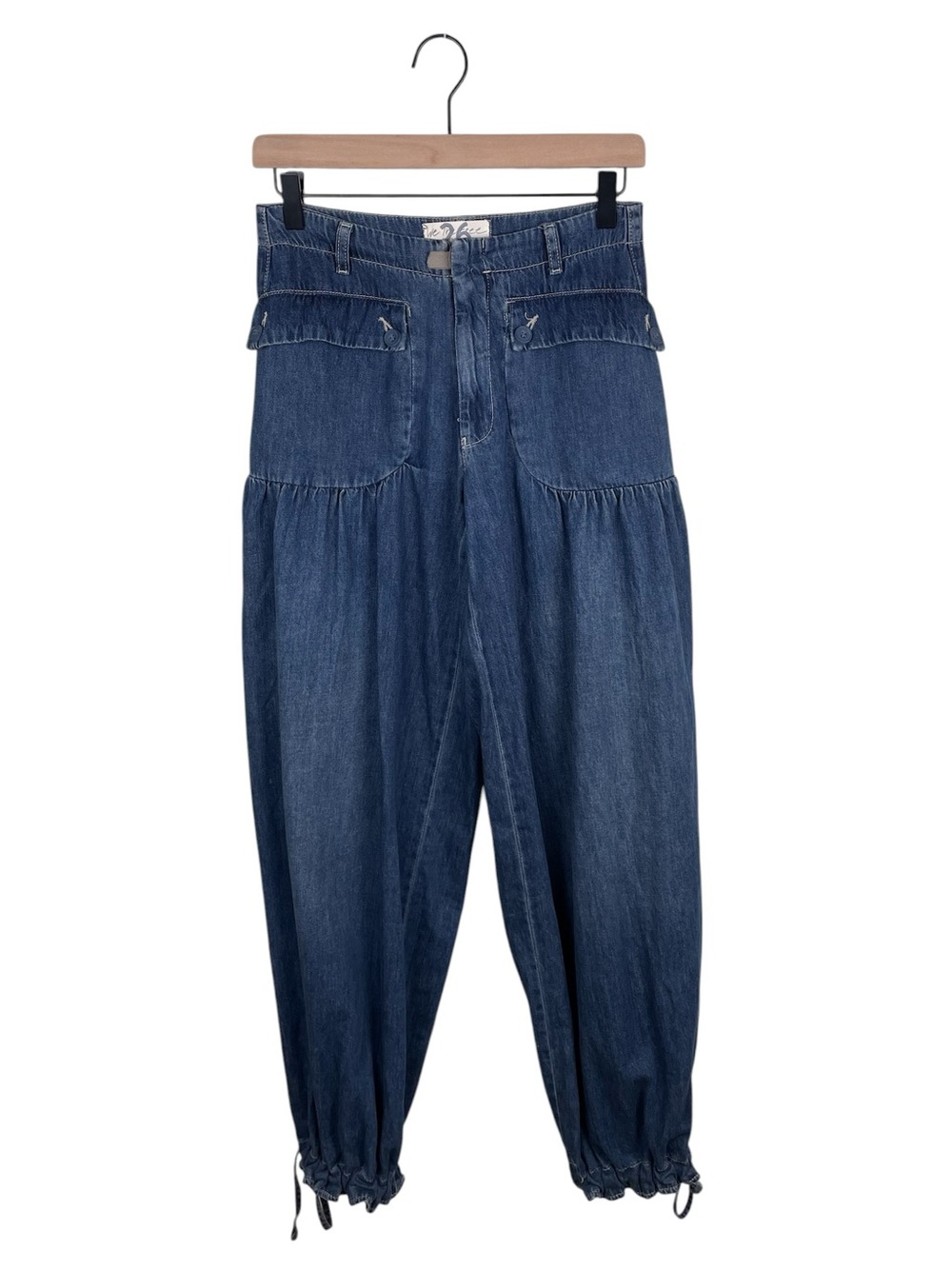 Free People We The Free Lotus Balloon Jeans Size 26 Juno Dark Wash Denim Boho